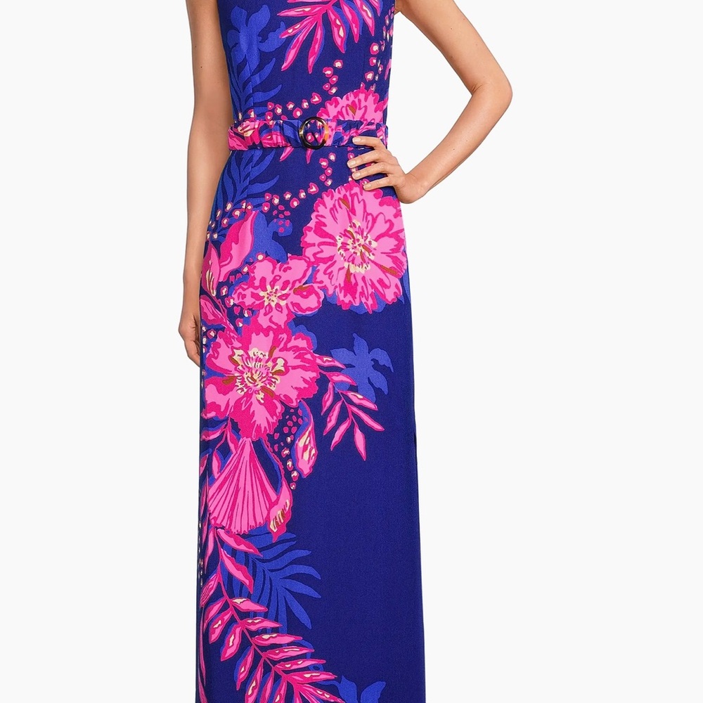 Lilly Pulitzer Navy and Fuchsia Floral Dress